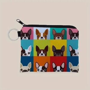 Boston‎ Terrier Bulldog Dog Makeup Bag Cosmetic Coin Pouch New